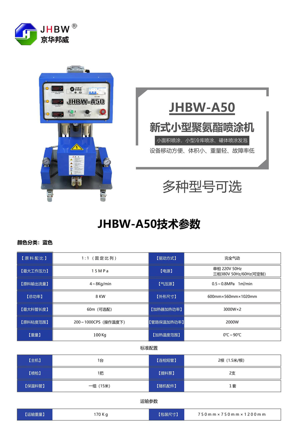 JHBW-A50聚氨酯噴涂機